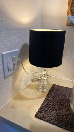 17 inch tall crystal bottom with black shade