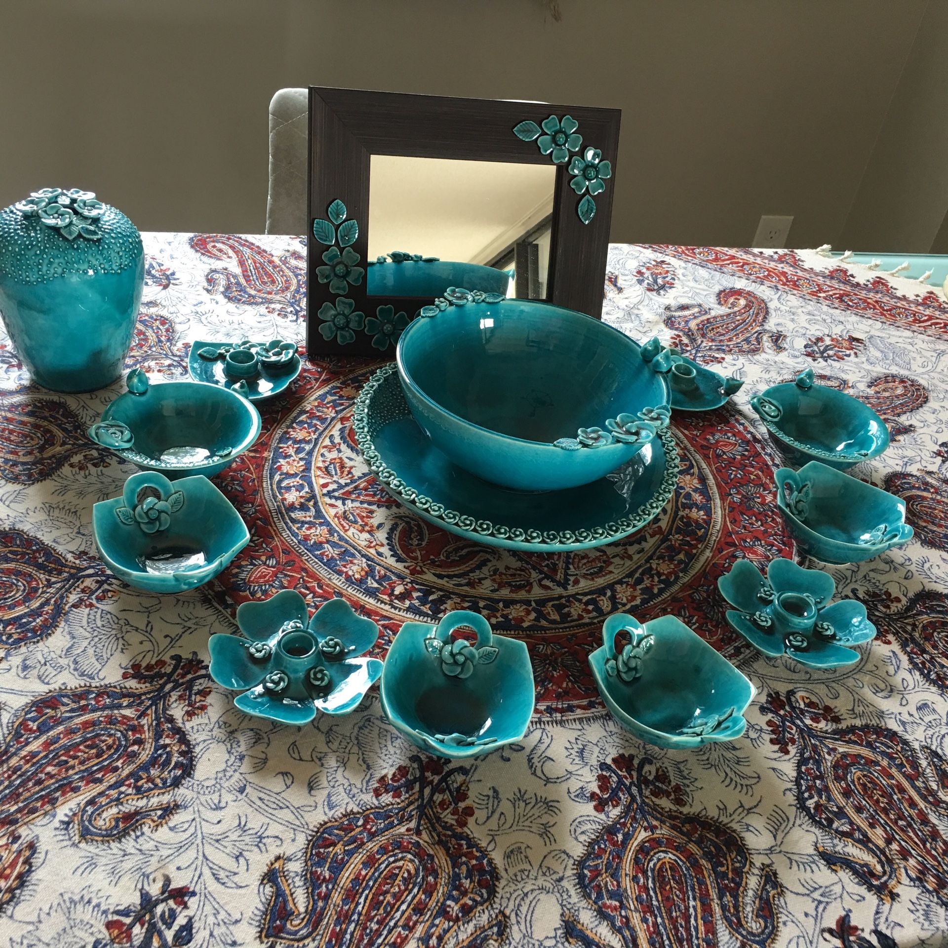 Brand new set of blue dishes for Persian Norouz for $600