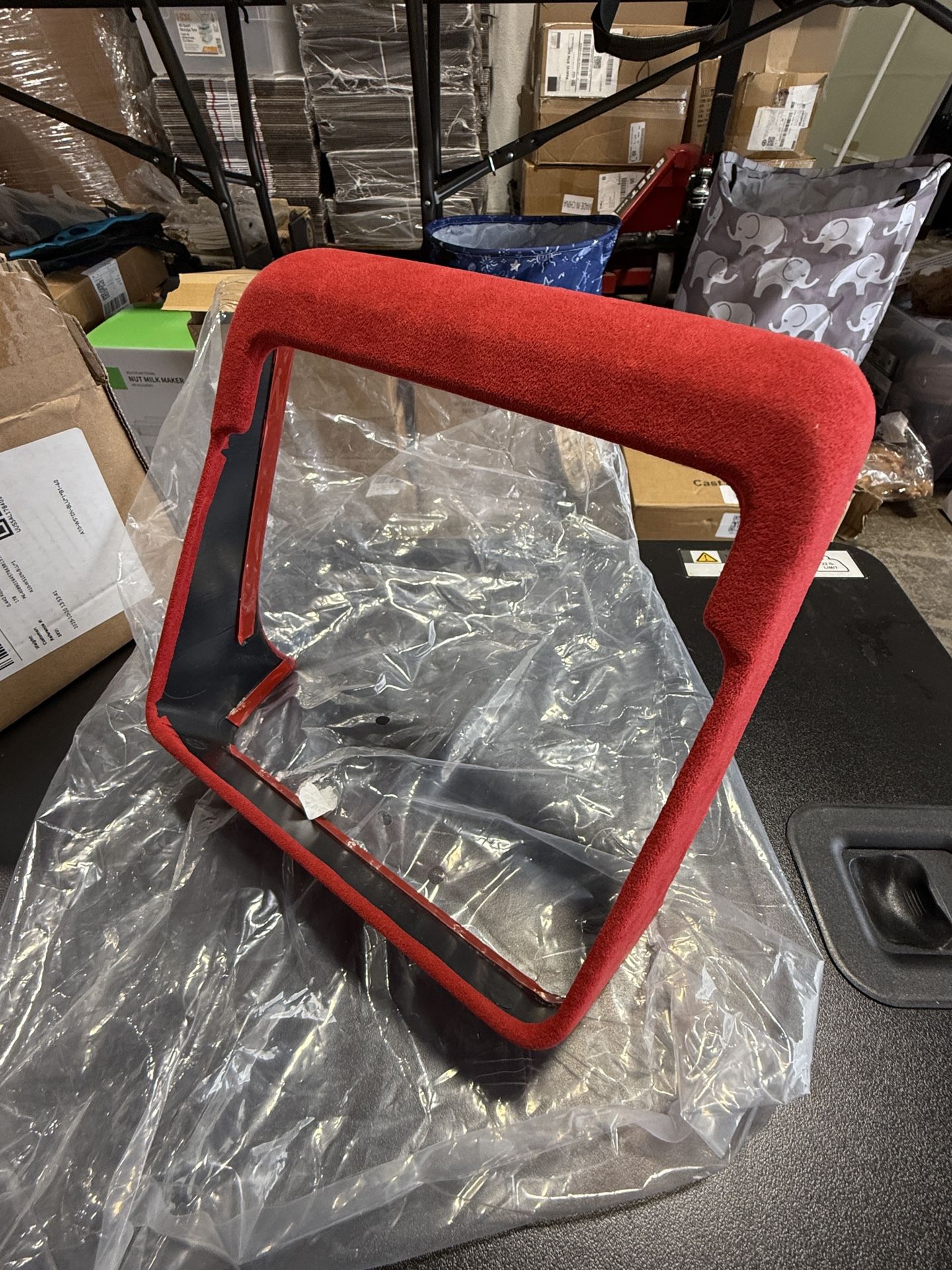Tesla Rear Screen Frame (Red Suede)