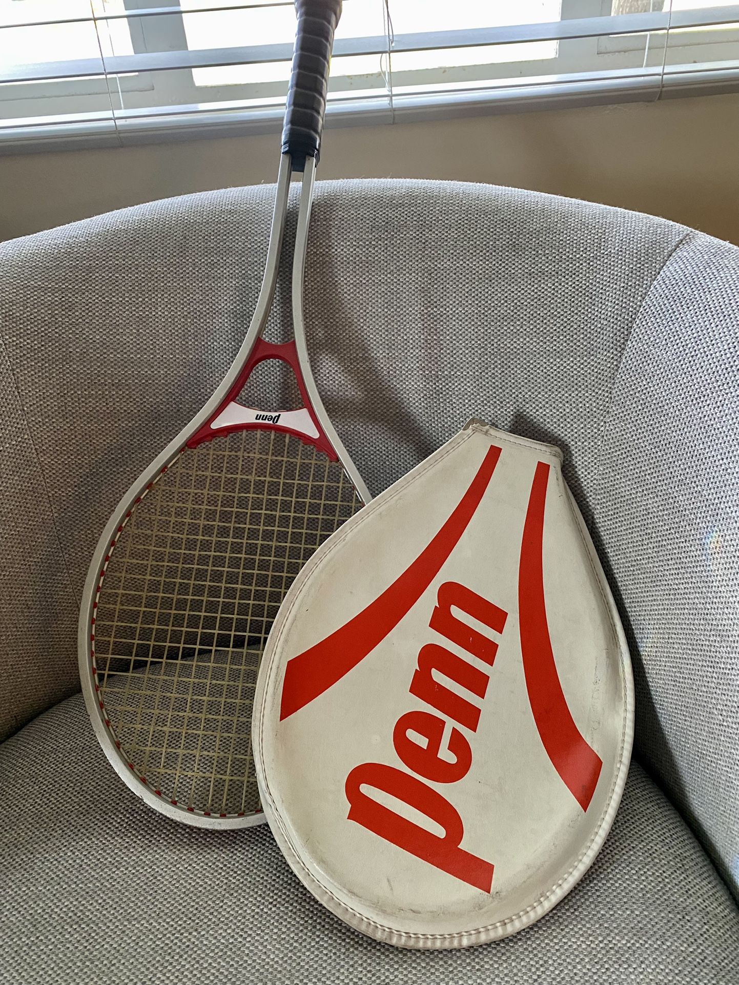 Vintage Penn Aluminum Tennis Racket with Cover
