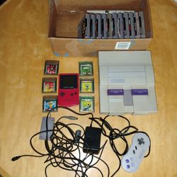 Nintendo Game Boy Super Nintendo Bundle Gaming Console Gameboy SNES Games Controller Game