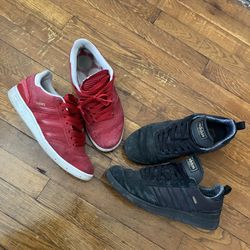 (2) Adidas Size 8 Two Pairs Bundle Skateboarding Busenitz Red Black Goretex