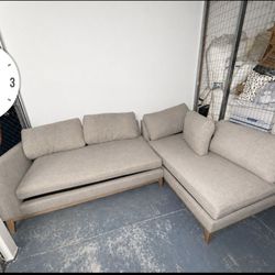 Beige L-Shaped Sectional Sofa
