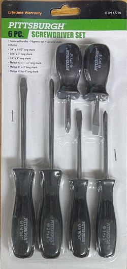 Pittsburgh 6 pc Screwdrivers Set with Manufacturer’s Lifetime Warranty