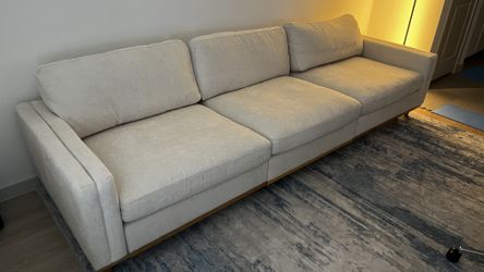CHITA 118” Super Large Sectional Modular Sofa, Down Filled, 3 Seat Couch, Linen