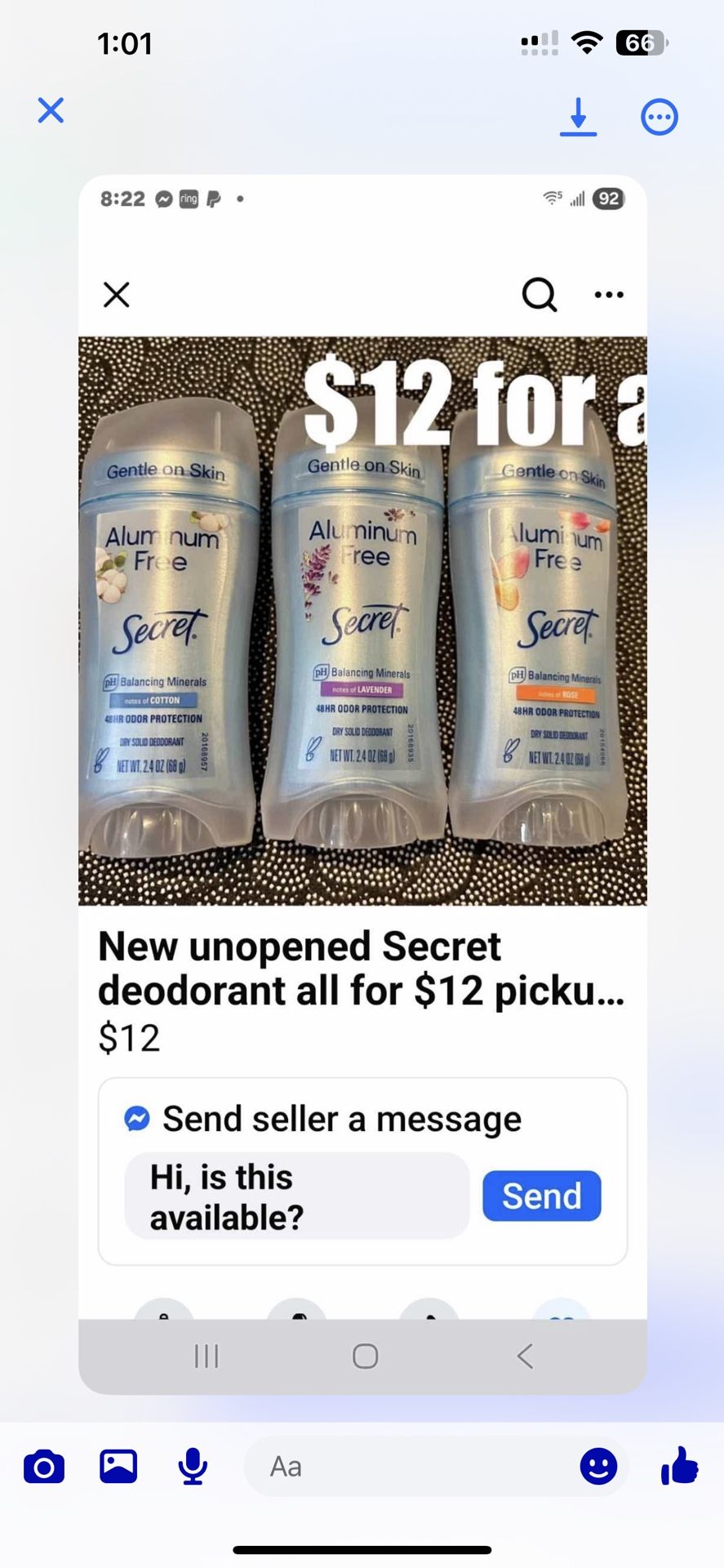 New Unopened Secret Deodorant All For $12