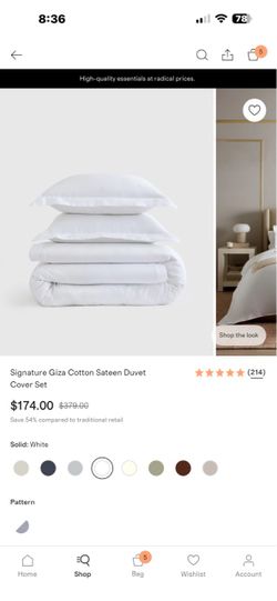 QUINCE Signature Giza Cotton Sateen Duvet Cover Set