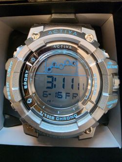 Activa X Invicta Digital Men's Sports Watch – Silver Accent