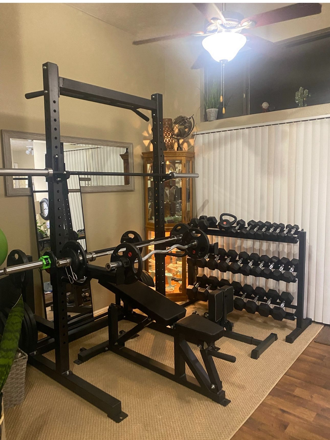 Roage Squat Rack, Bars, Plates And Dumbbells With Rack $3500