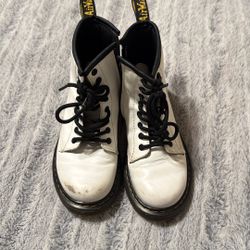 Kids White Dr. Martens Boots 13y