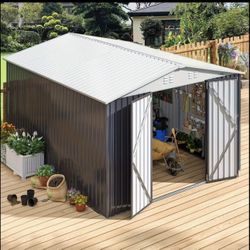 $400!!! 10’x10’ Black/white Metal Storage Shed NO Base