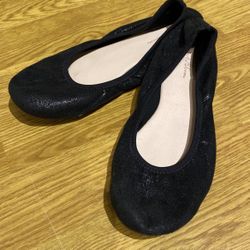 Girls Black Flats Shoes Size 3