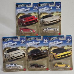 Hot Wheels Fast & Furious 1:64 Diecast Lot of 5 new civic/Jetta/Celica/RX-7/s2k