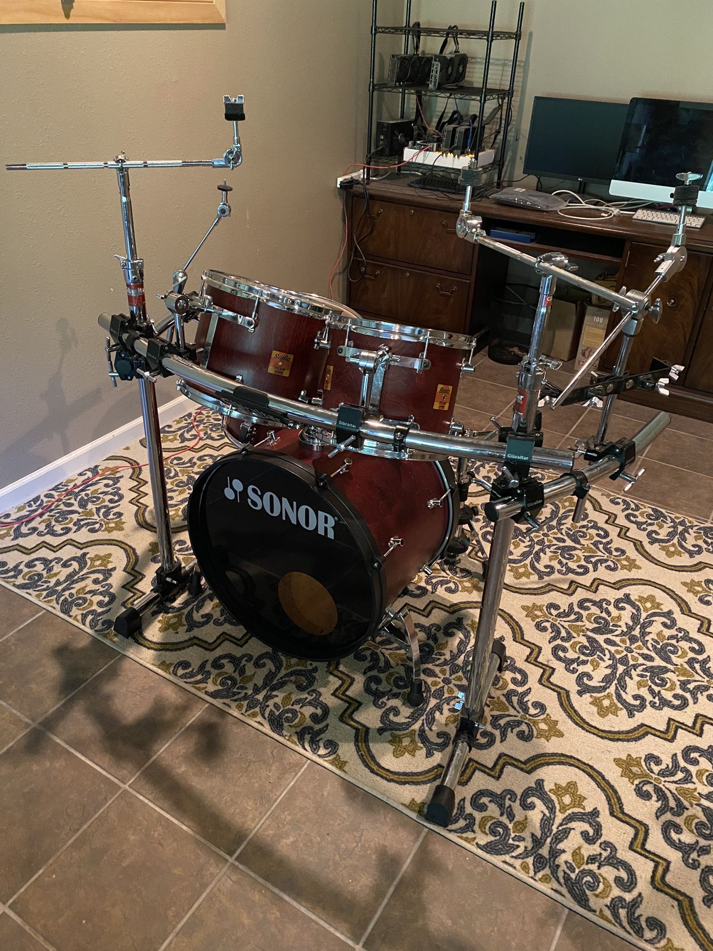 Rare German Sonor Drums w/ Gibraltar Rack