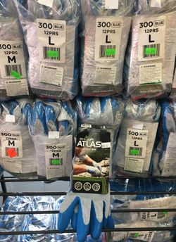 Atlas blue work gloves- 12 pair pack