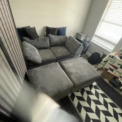 Gray modular sectional sofa 
