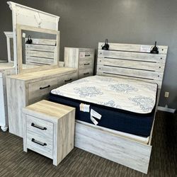 CAMBECK WHITEWASH PANEL BEDROOM SET