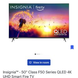 Insignia F50 QLED 50in Amazon Fire TV and free stand if you want it.