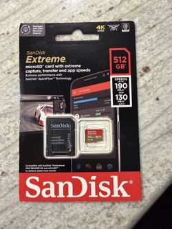 SanDisk 512GB Extreme microSDXC UHS-I Memory Card with Adapter