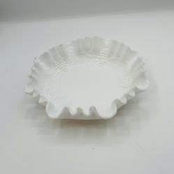 Elegant White Ruffled Edge Bowl