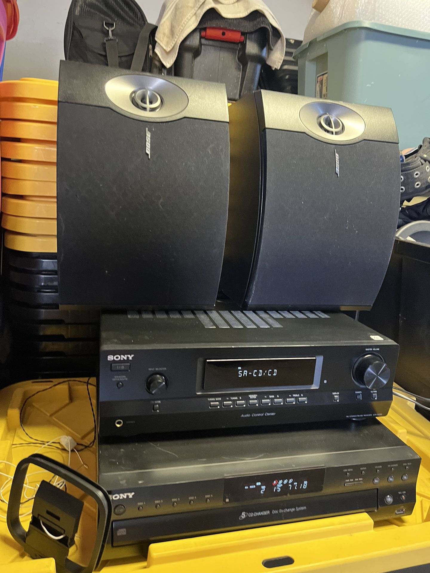 Sony STR DH130 stereo Receiver & 5-Disc changer CDP-CE500 W/ BOSE 301 series speakers 