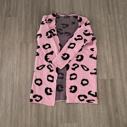 Pink Leopard Cardigan 