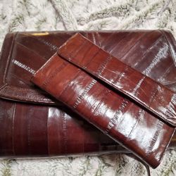 Leather Of The Sea Eel Handbag With Clutch