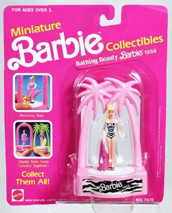 Bathing Beauty Barbie NEW Vintage Mattel MINIATURE Barbie 1990's Collectible Doll.