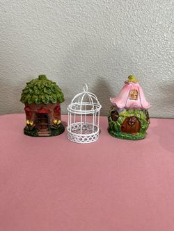 Mini Fairy Garden Home And Mini Bird Cage