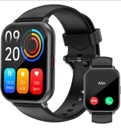 RUIMEN Smart Watches for Men Women (Answer/Make Calls, 2 Bands Included), 1.8" Smartwatch for iOS/Android Phones, Fitness Tracker Heart Rate/Sleep Mon