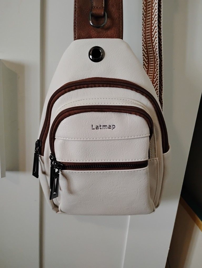 LatMap Crossbody Shoulder Tote/ Fanny Pack Travel Purse Faux Leather