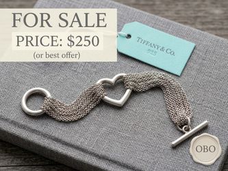 Tiffany & Co. Multi-Strand Open Heart Center Toggle Bracelet