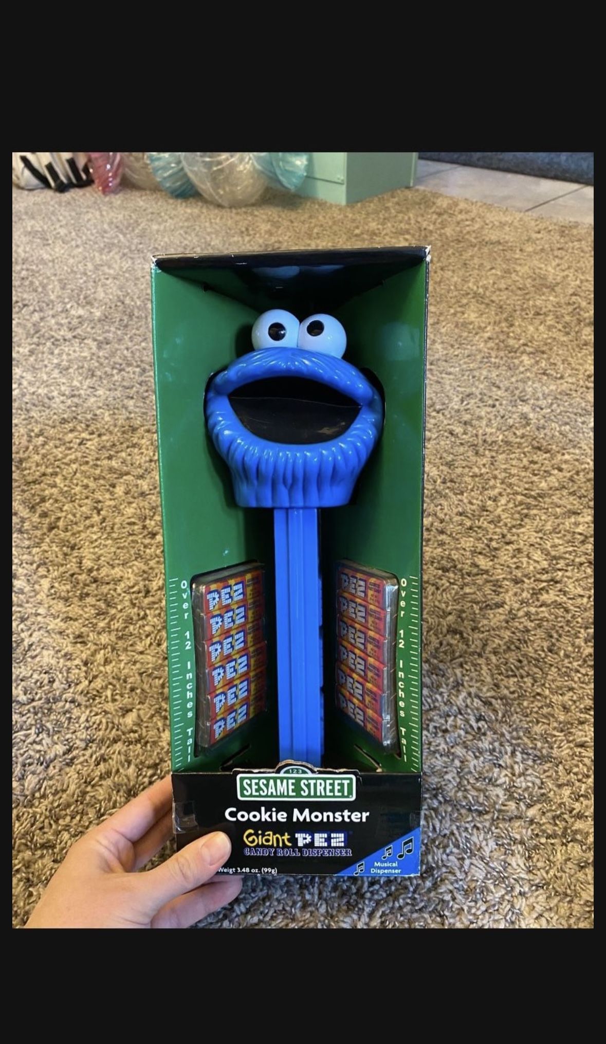 Sesame Street Cookie Monster Giant PEZ Musical Candy Dispenser 2004