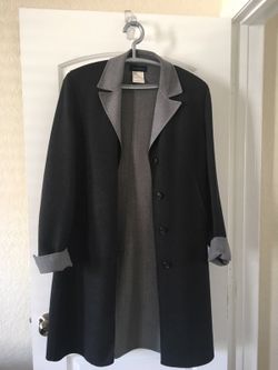 PIAZZA SEMPIONE Light/Dark Gray Wool Coat--US Size 8