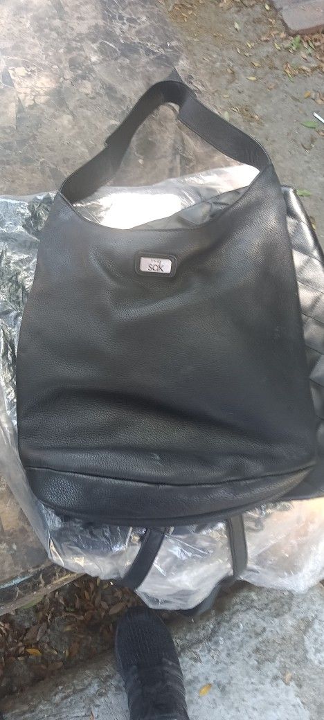 Black Leather Hobo Bag