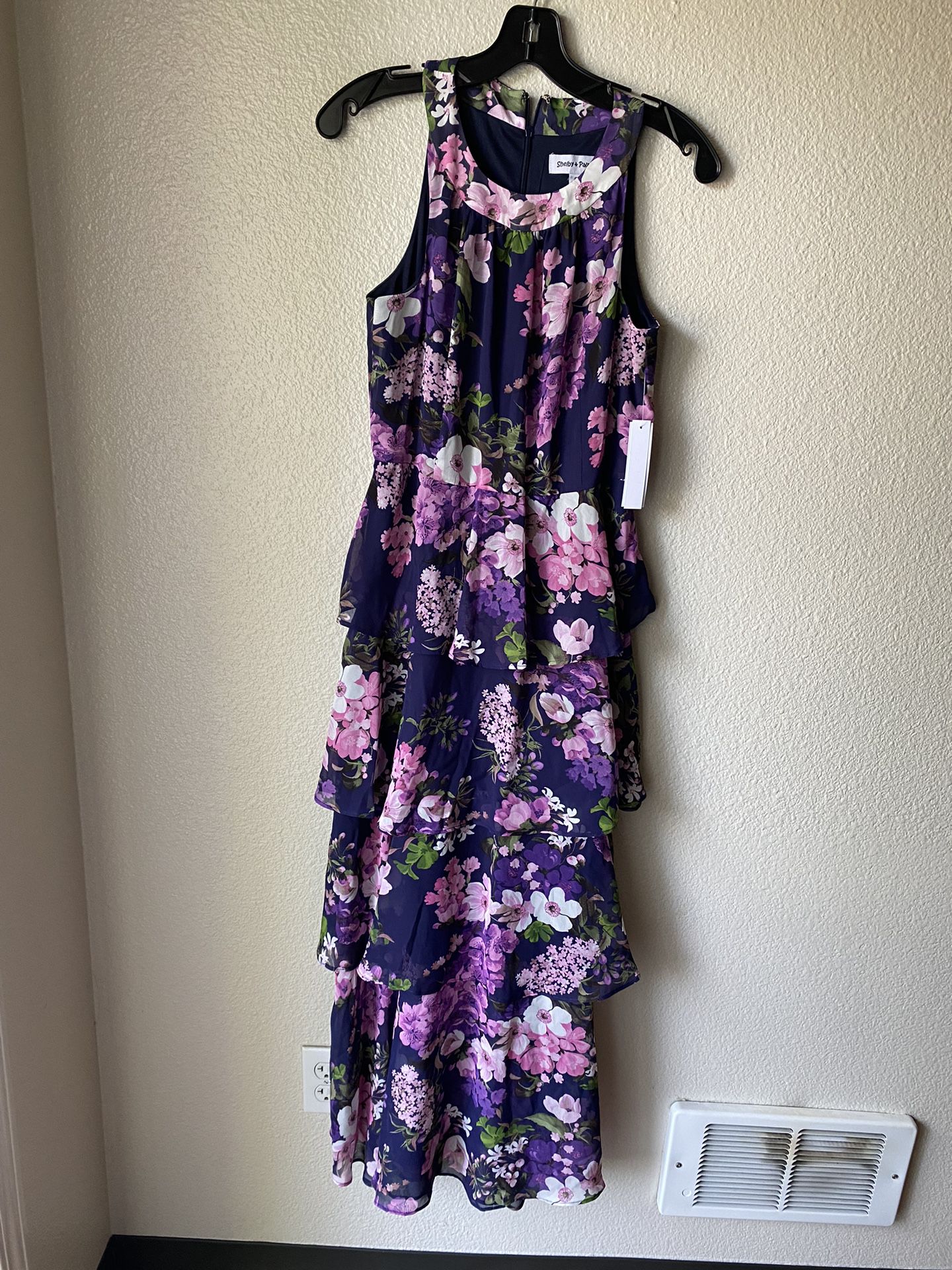 Brand New Woman’s Shelby+Palmer brand Purple Floral Dress Up For Sale 
