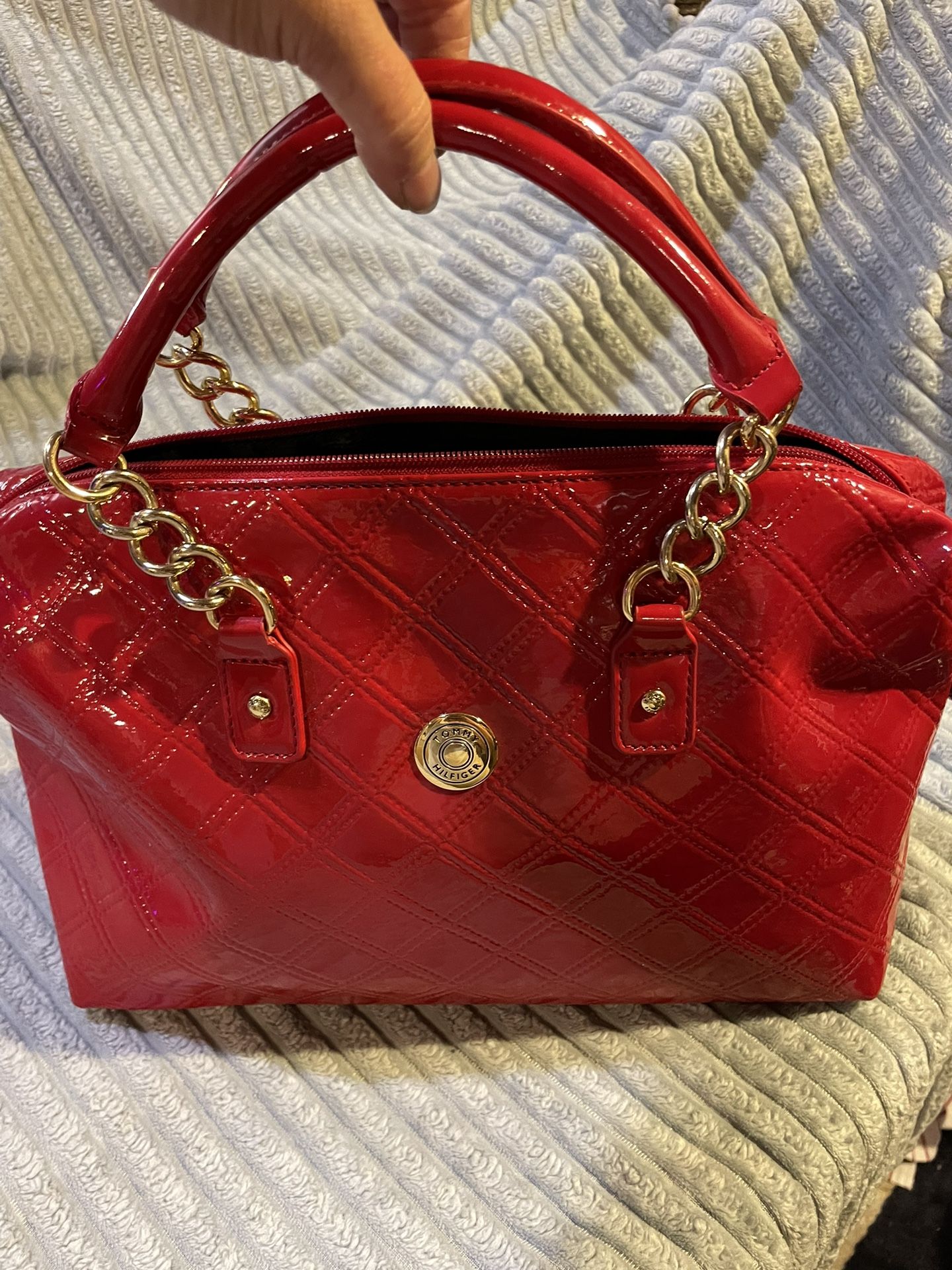 Tommy Hilfiger ( New) Red Polish Bowler Purse