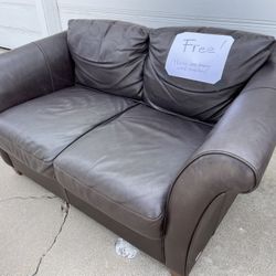 Free Brown Leather Couch/Loveseat
