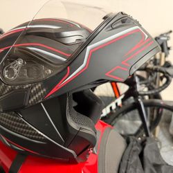 ILM Motorcycle Dual Visor Flip up Modular Full Face Helmet