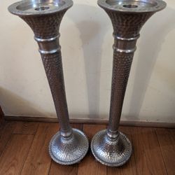 Vintage Pewter Candlesticks 