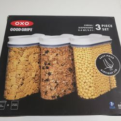 OXO Good Grips POP Airtight Cereal Dispenser 3-Piece Set, 3.4 Qt Each