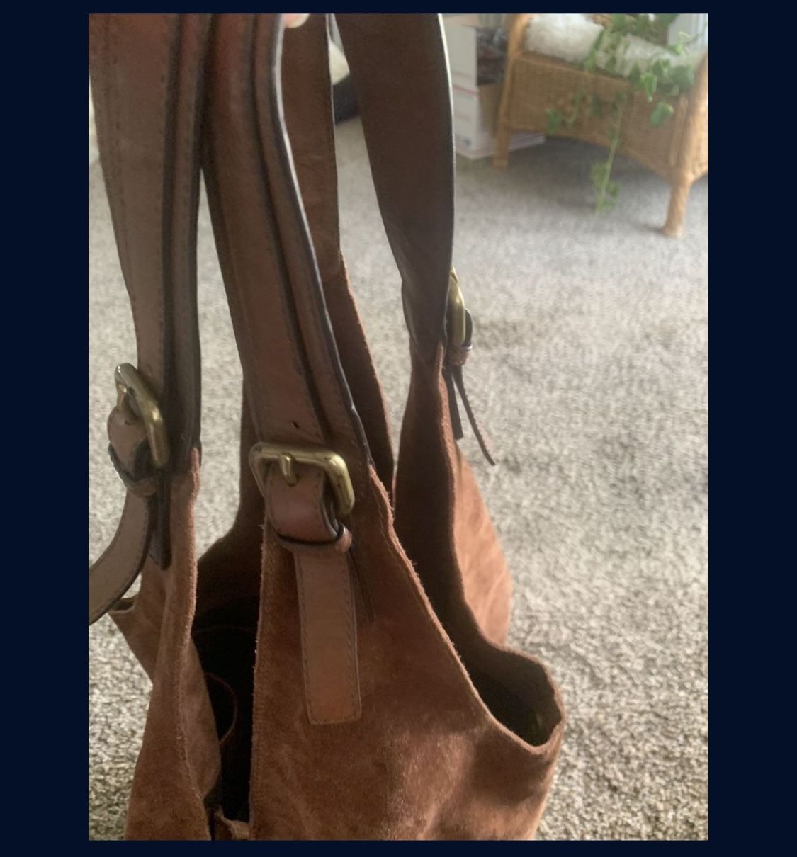 Club Monaco Suede Hobo Bag Purse Handbag
