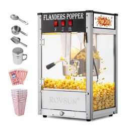 ROVSUN 8 oz Black Popcorn Machine Countertop