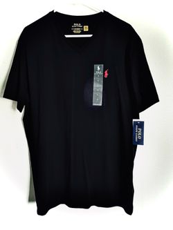BLACK V-NECK RALPH LAUREN POLO