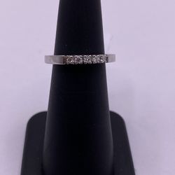 18K White Gold Diamond Band Ring