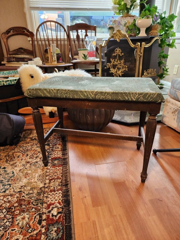 Antique Wood Bench By Prestonia Manufacturing Co.
