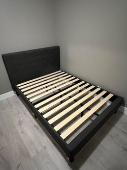 Full Size Upholstered Platform Bed Frame with Headboard