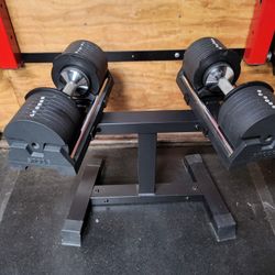 Snode AD80 Adjustable Dumbbells With Stand And (4) 2.5 Lb M-Plates For AD80
