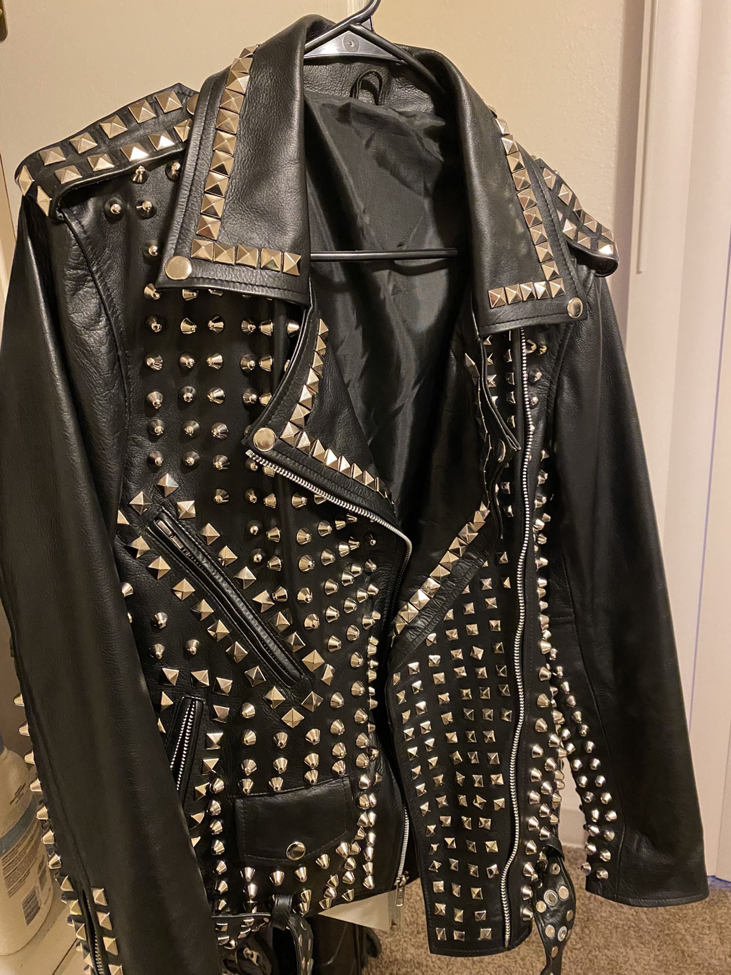 Real Leather Studded Jacket (unisex)