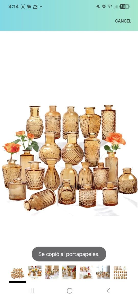 Set of 22 Amber Glass Mini Bud Vase For Bulk Rustic Wedding Decorations, Centerpieces, Vintage Look Home Table Flower Décor,Clear
